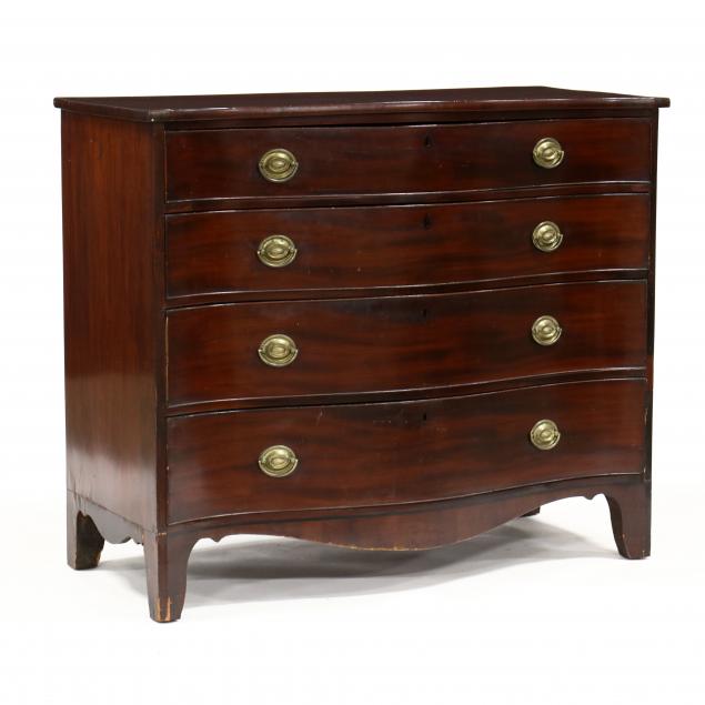 ENGLISH CHIPPENDALE MAHOGANY SERPENTINE