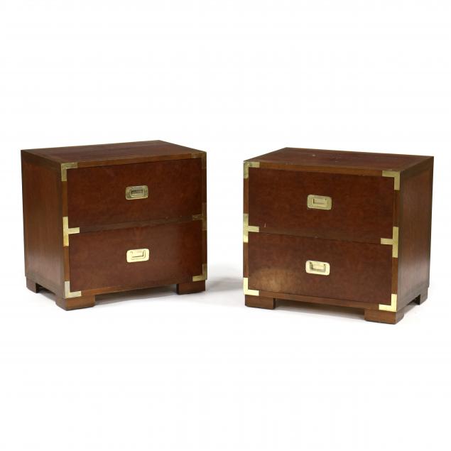 PAIR OF CAMPAIGN STYLE BEDSIDE 34ba5d