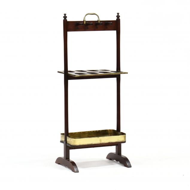 ANTIQUE ENGLISH MAHOGANY BOOT STAND