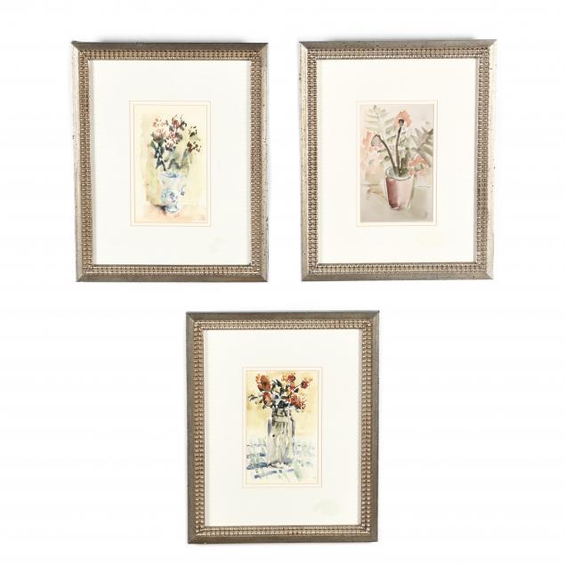 GROUP OF THREE FLORAL STILL LIFE PRINTS
