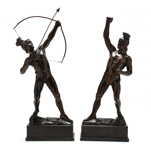 PAIR OF CONTINENTAL BRONZE CLASSICAL