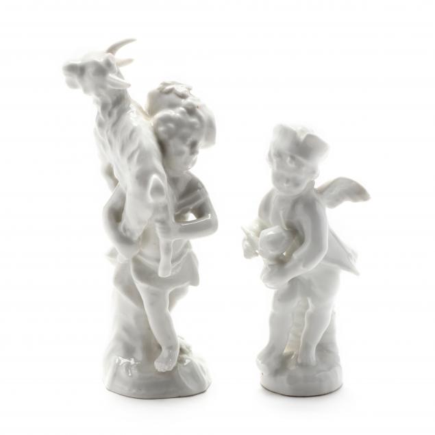 TWO GERMAN YOUTH FIGURINES 20th