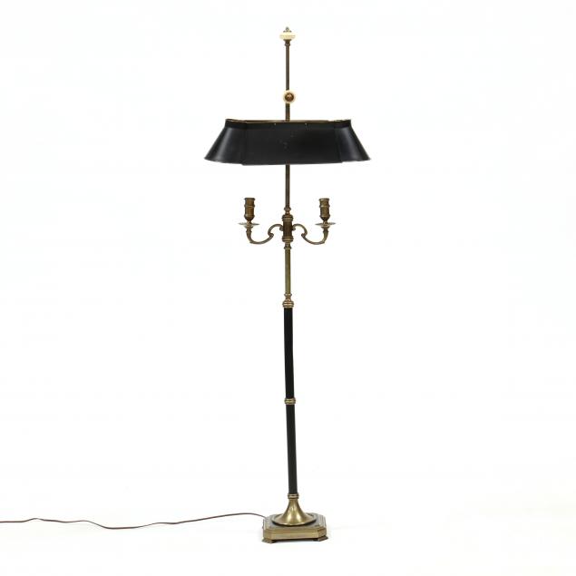CHAMPAN, BRASS AND TOLE FLOOR LAMP
