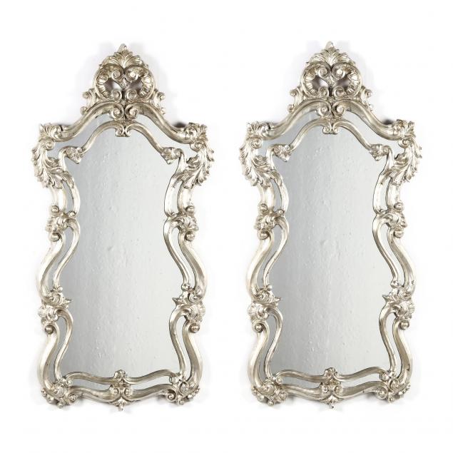PAIR OF ITALIAN ROCOCO STYLE SILVERED