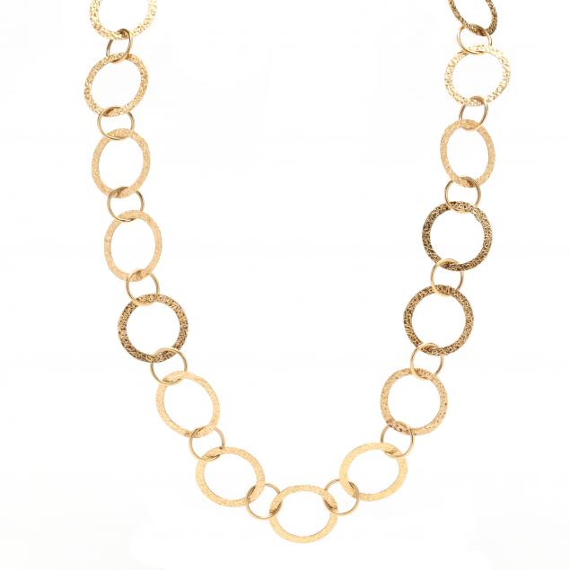 18KT GOLD CIRCLE LINK NECKLACE 34baf1