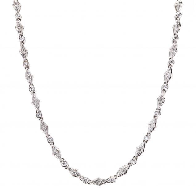18KT WHITE GOLD AND DIAMOND NECKLACE 34baf5