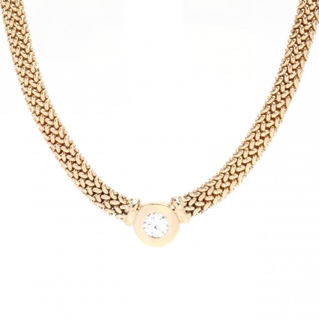 14KT GOLD AND DIAMOND NECKLACE