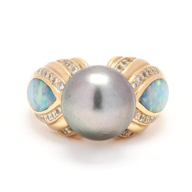 18KT GOLD TAHITIAN PEARL AND 34bb12