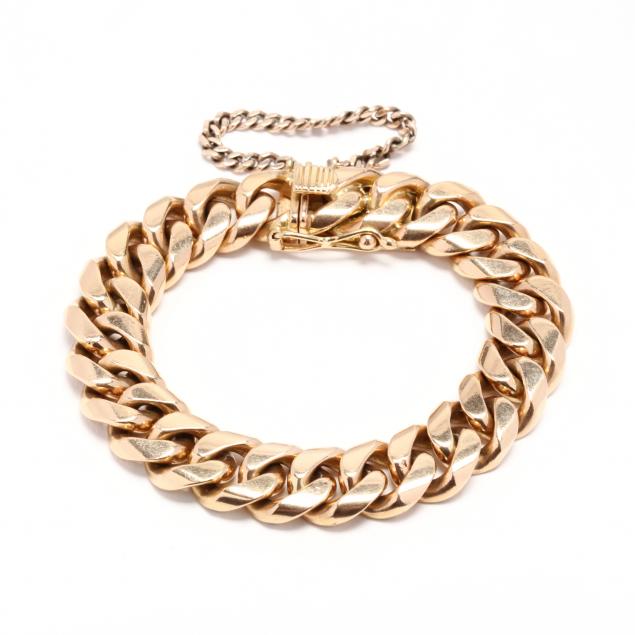 18KT GOLD CURB LINK BRACELET Bracelet 34bb29