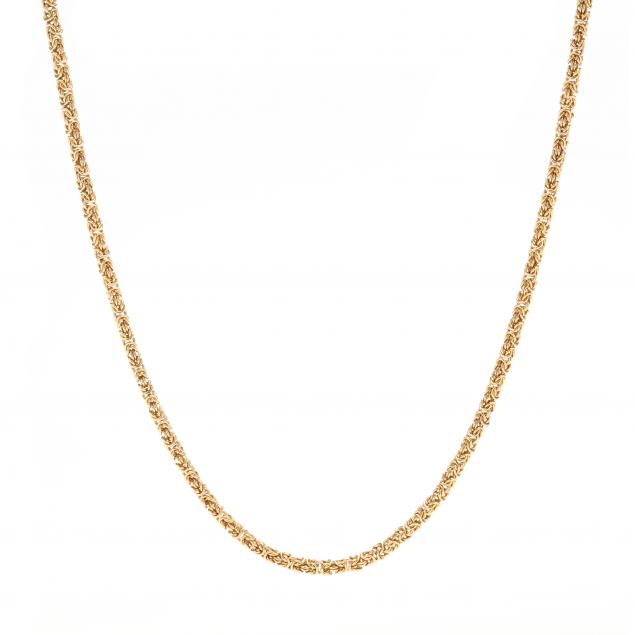 18KT GOLD FANCY LINK CHAIN NECKLACE