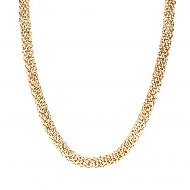 18KT GOLD NECKLACE, FOPE In a rounded