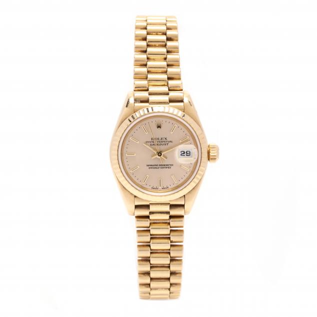 LADY'S 18KT GOLD OYSTER PERPETUAL