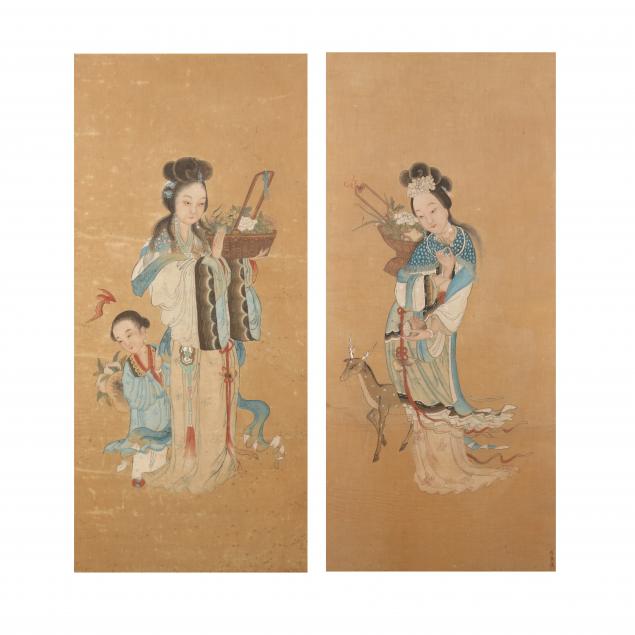 A PAIR OF CHINESE PAINTINGS OF