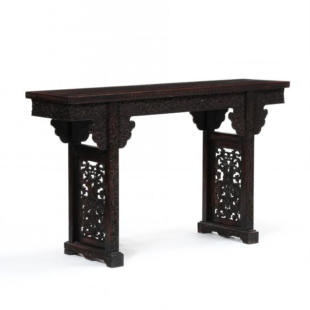 A CHINESE CARVED ROSEWOOD ALTAR 34bb74
