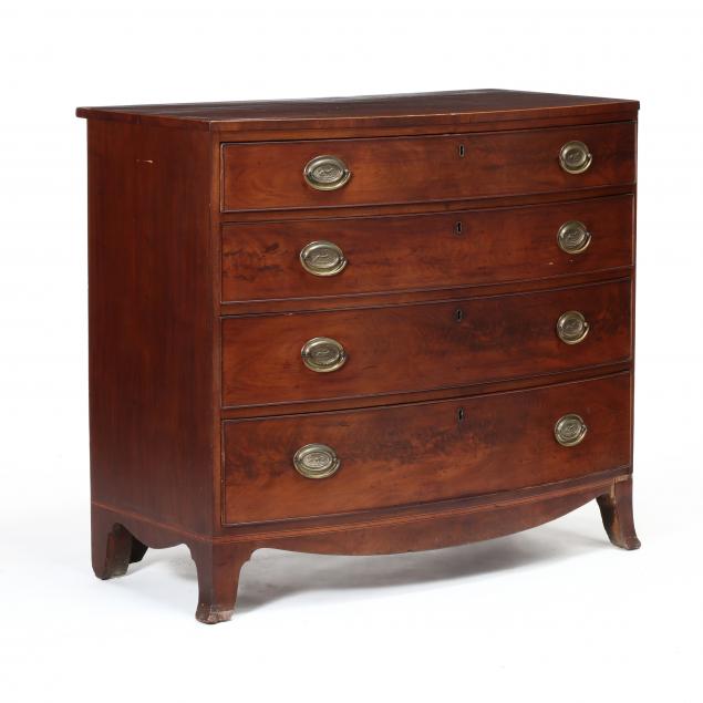FEDERAL BOWFRONT MAHOGANY CHEST 34bbab