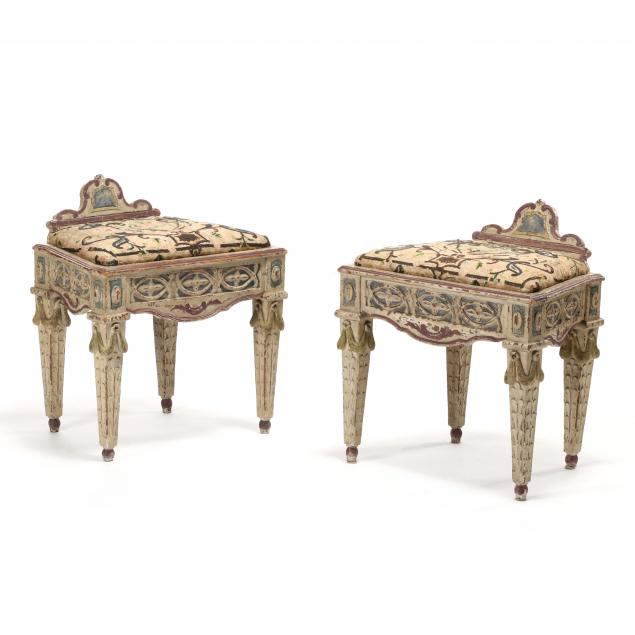 PAIR OF ITALIAN CARVED AND PAINTED