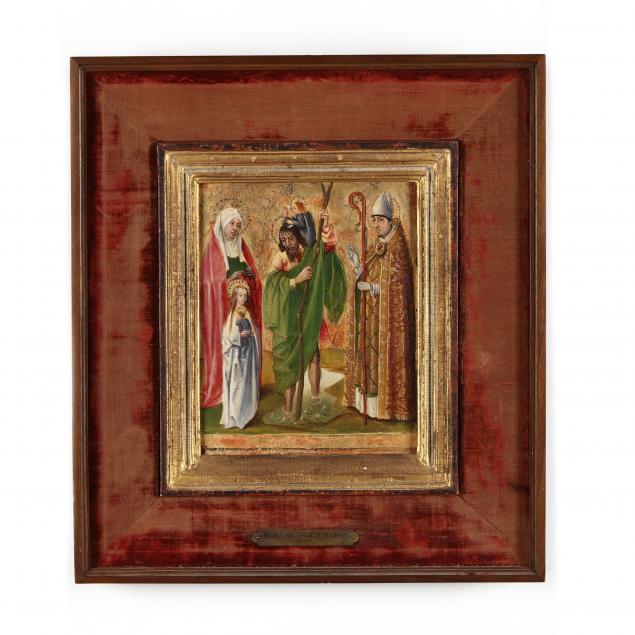 A MEDIEVAL DEVOTIONAL PAINTING FEATURING