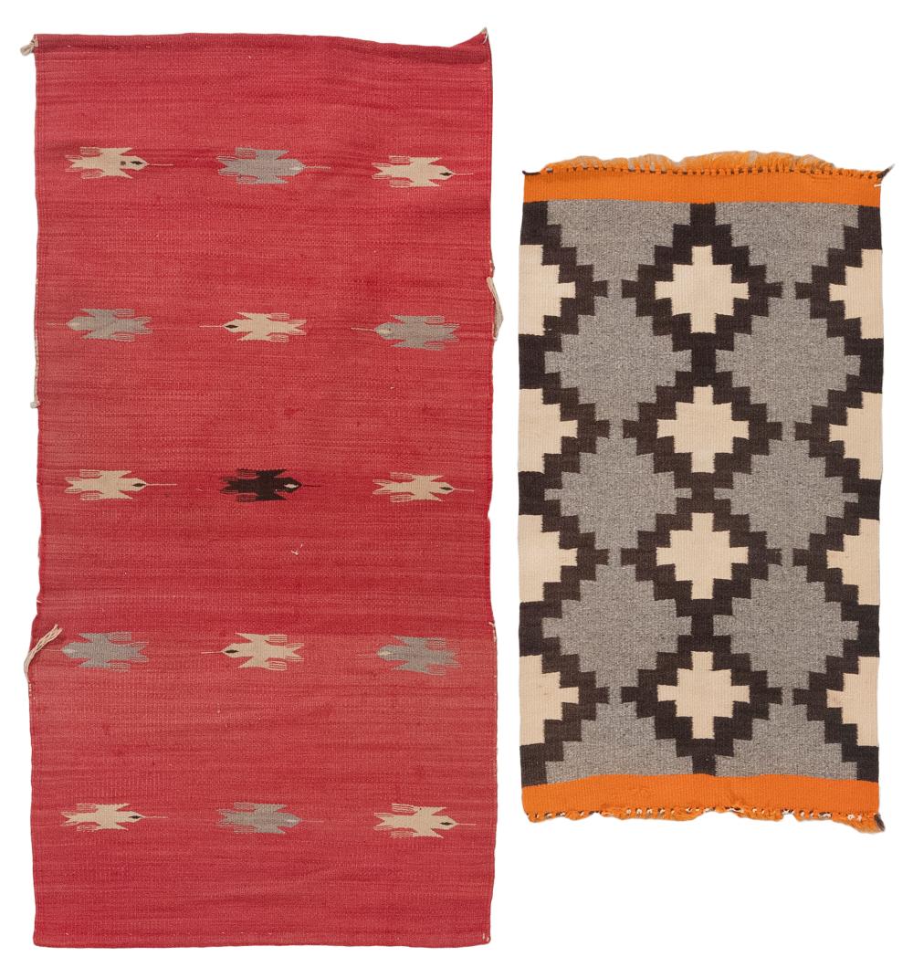 TWO NATIVE AMERICAN RUGS 20TH CENTURY
