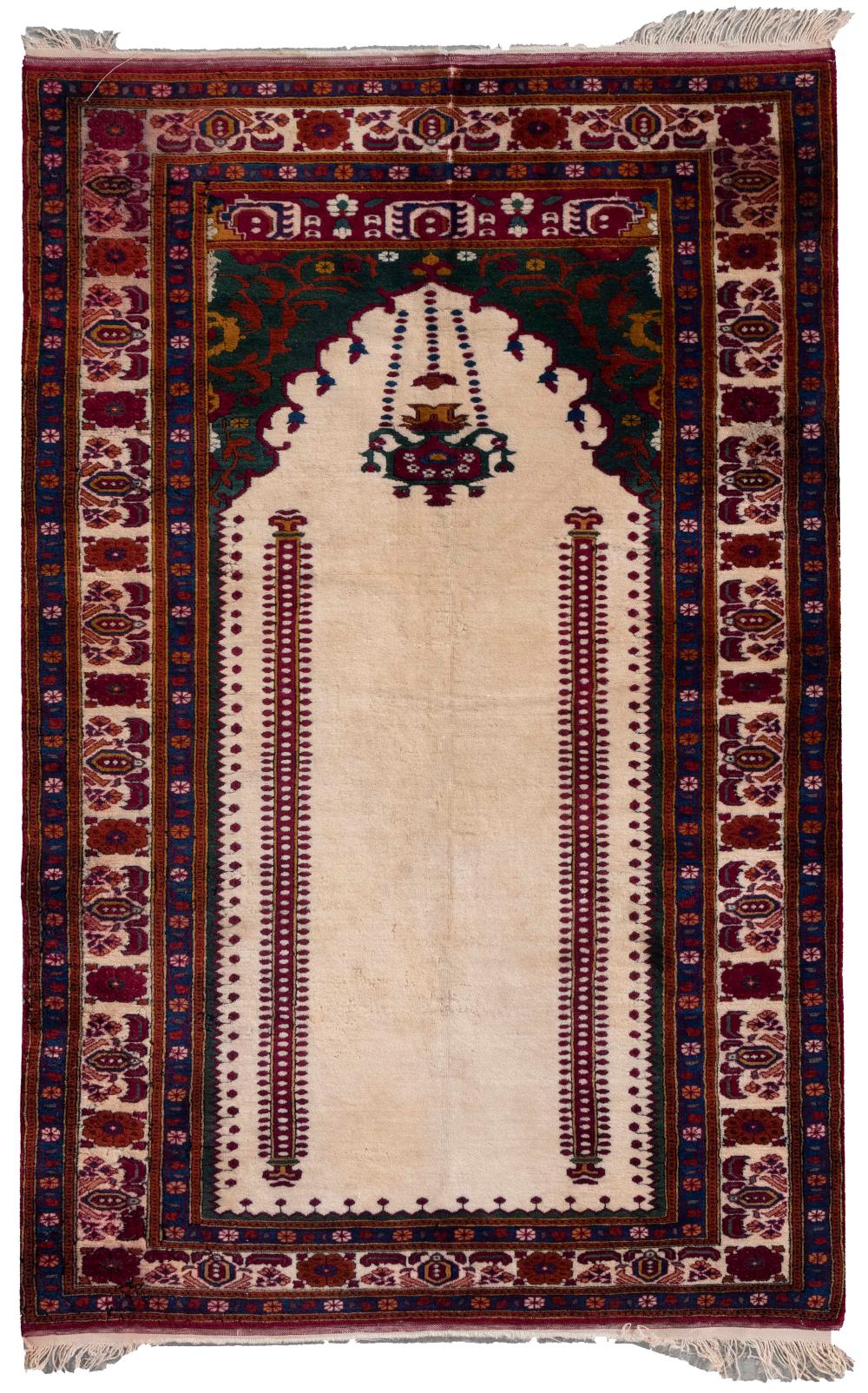 TURKISH PRAYER RUG: 3'7" X 6'3"