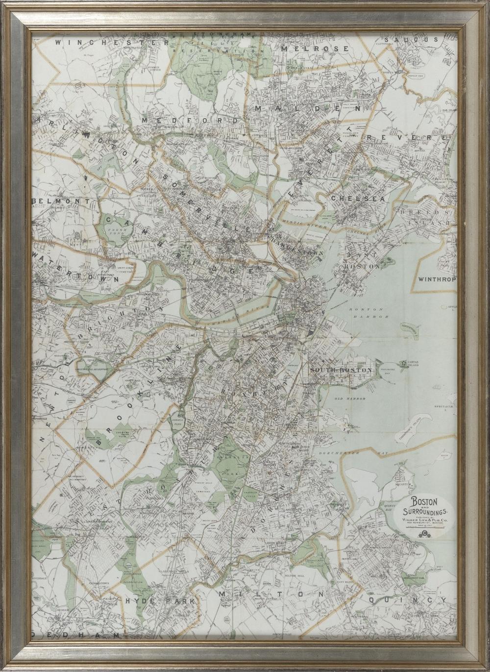 REPRODUCTION MAP "BOSTON AND SURROUNDINGS"