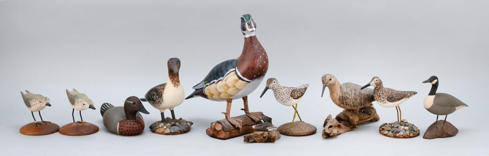 TEN BIRD CARVINGS 20TH 21ST CENTURY 34bc55