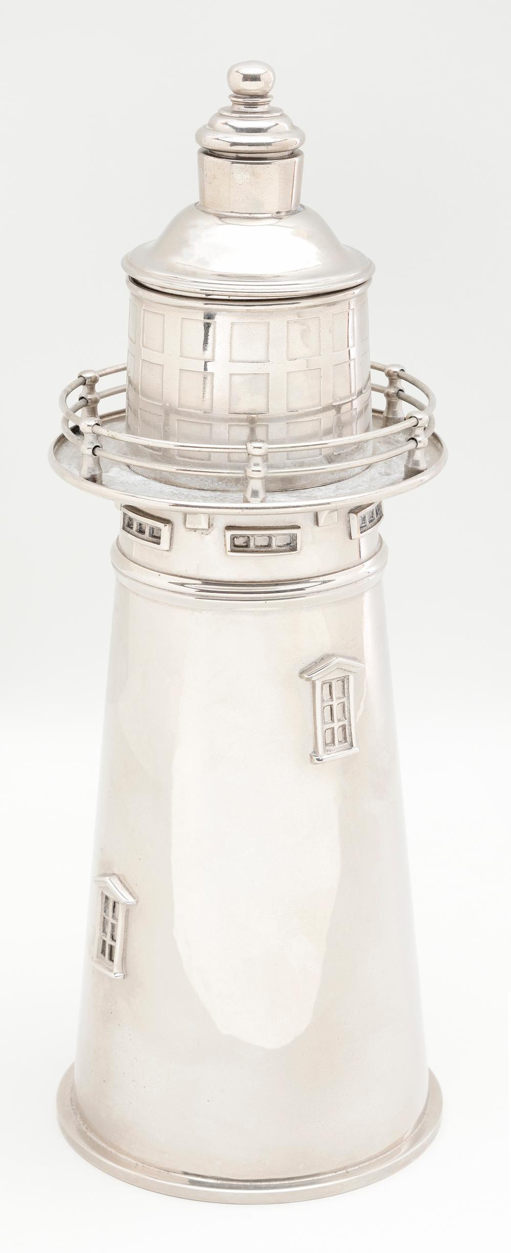 SILVER PLATED LIGHTHOUSE FORM COCKTAIL 34bc71