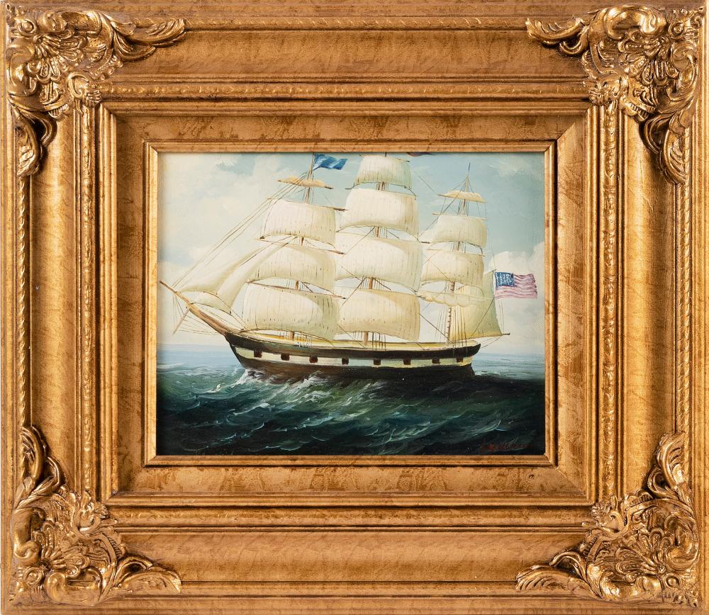 PORTRAIT OF A THREE MASTED SHIP 34bc80