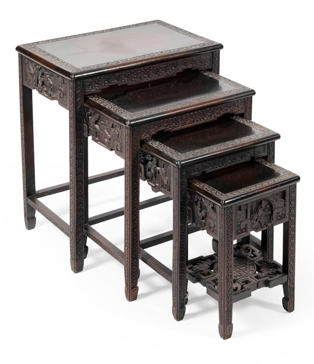 SET OF FOUR CHINESE NESTING TABLES