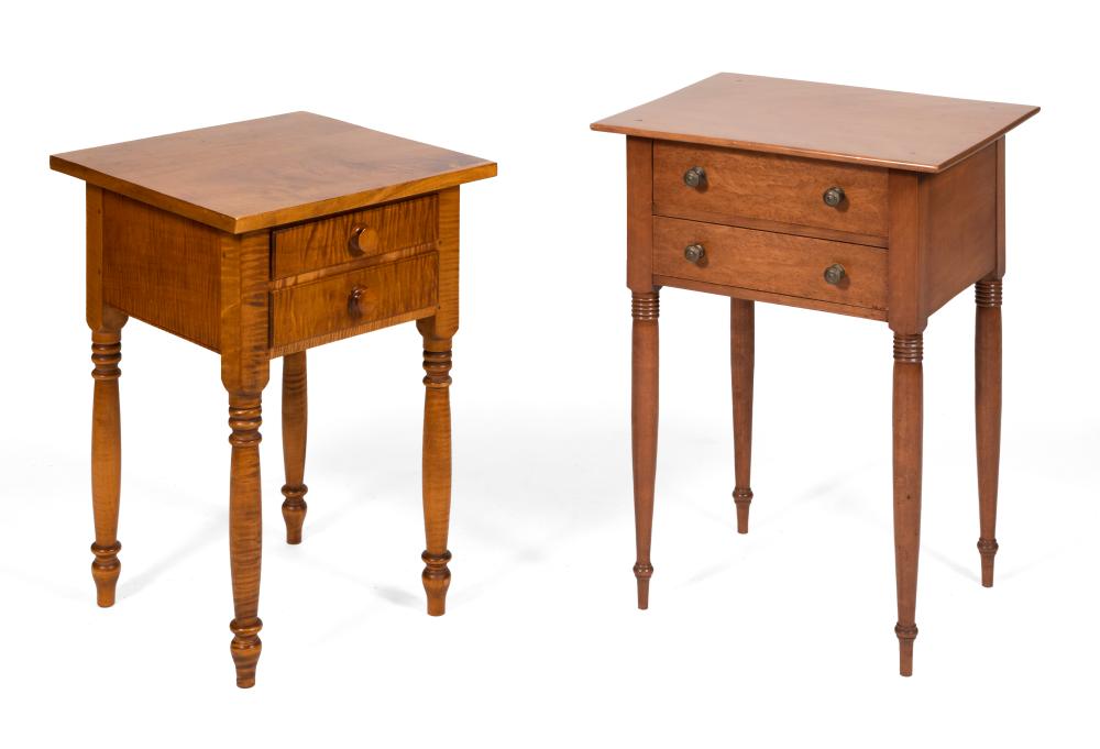TWO END TABLES BOTH WITH TWO DRAWERS  34be0c
