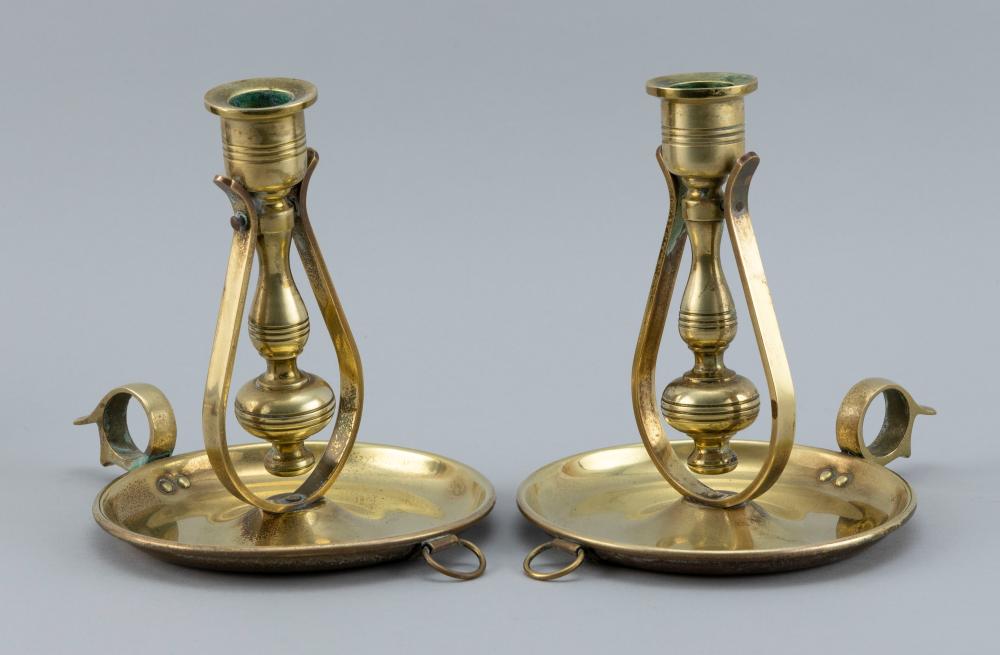 PAIR OF SOLID BRASS GIMBALED CHAMBER