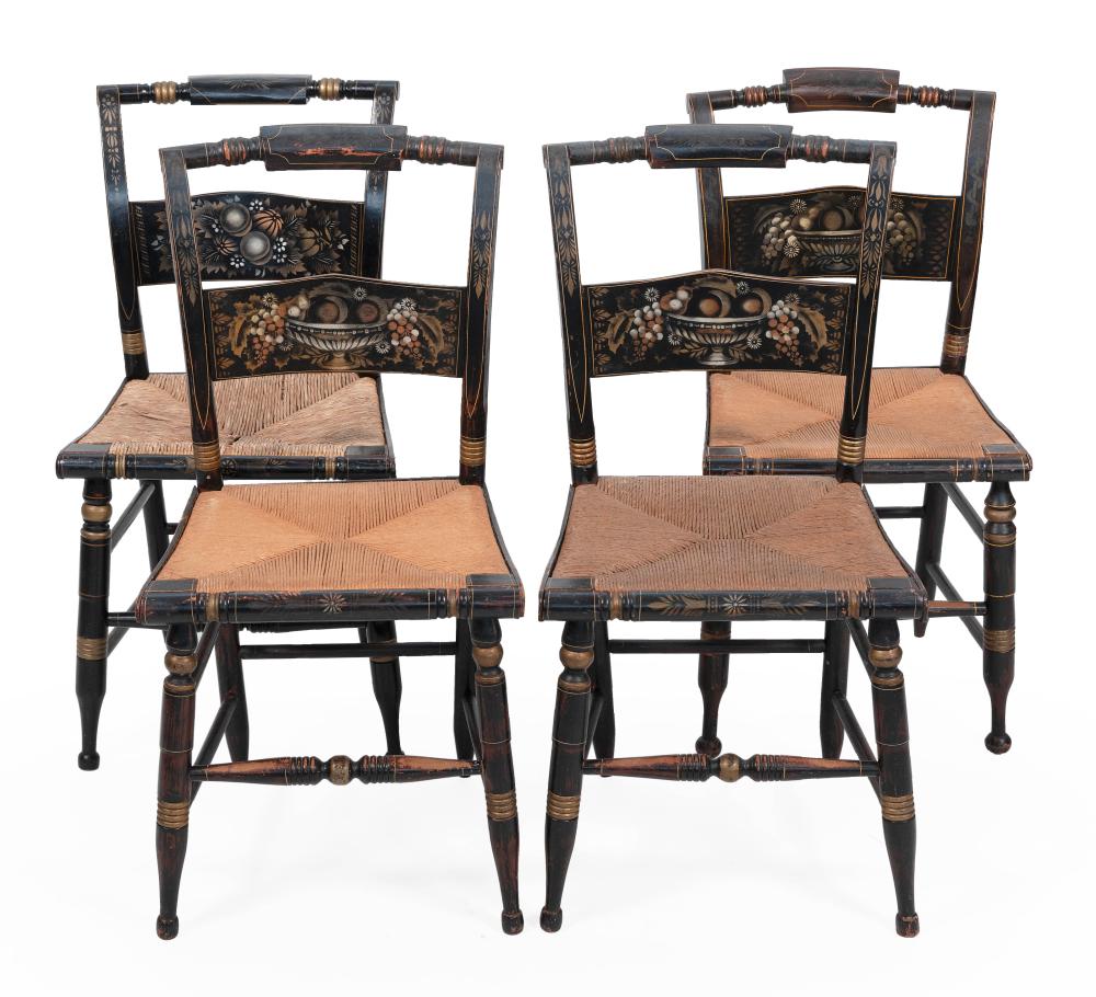 FOUR HITCHCOCK-STYLE SIDE CHAIRS