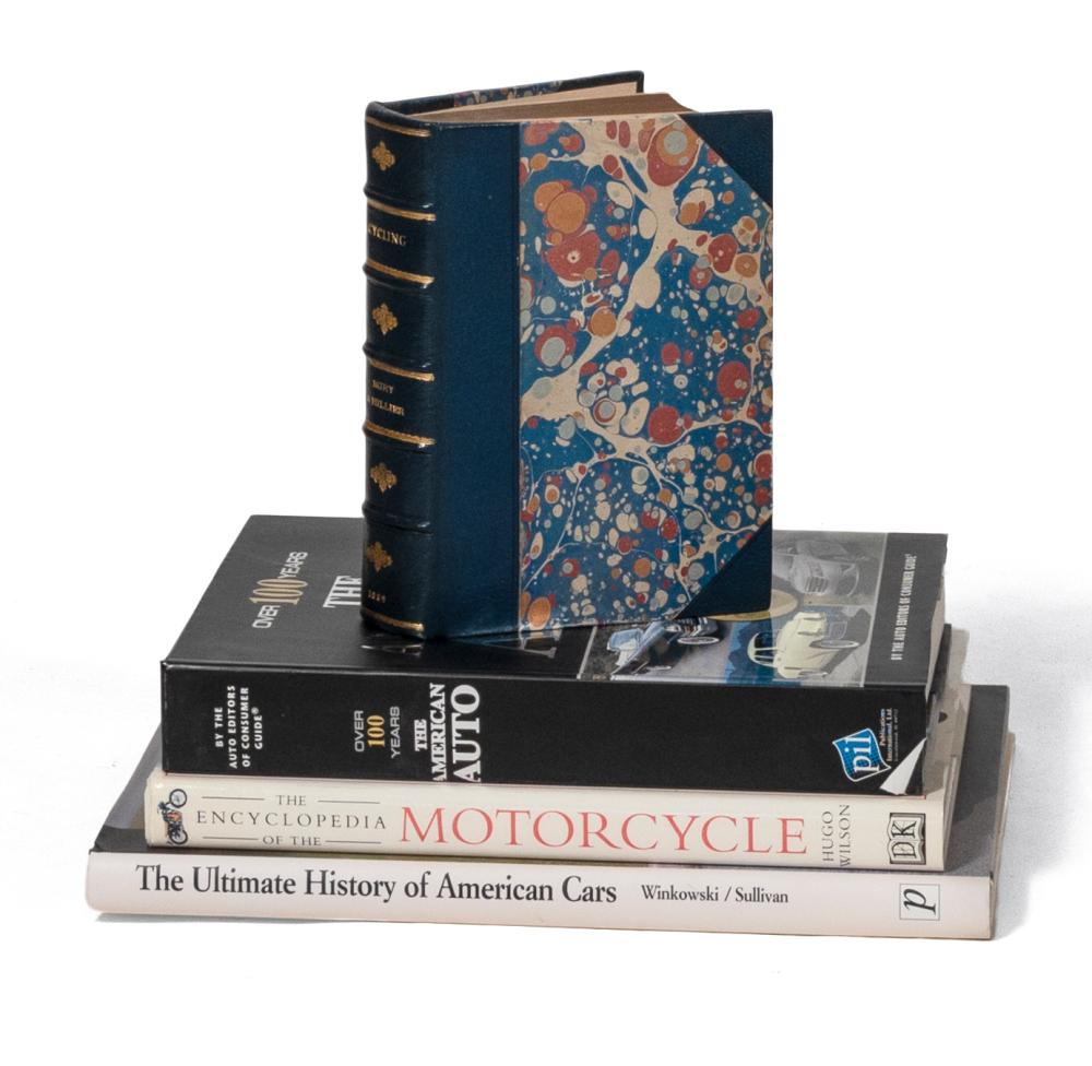 FOUR BOOKS ON CARS, MOTORCYCLES