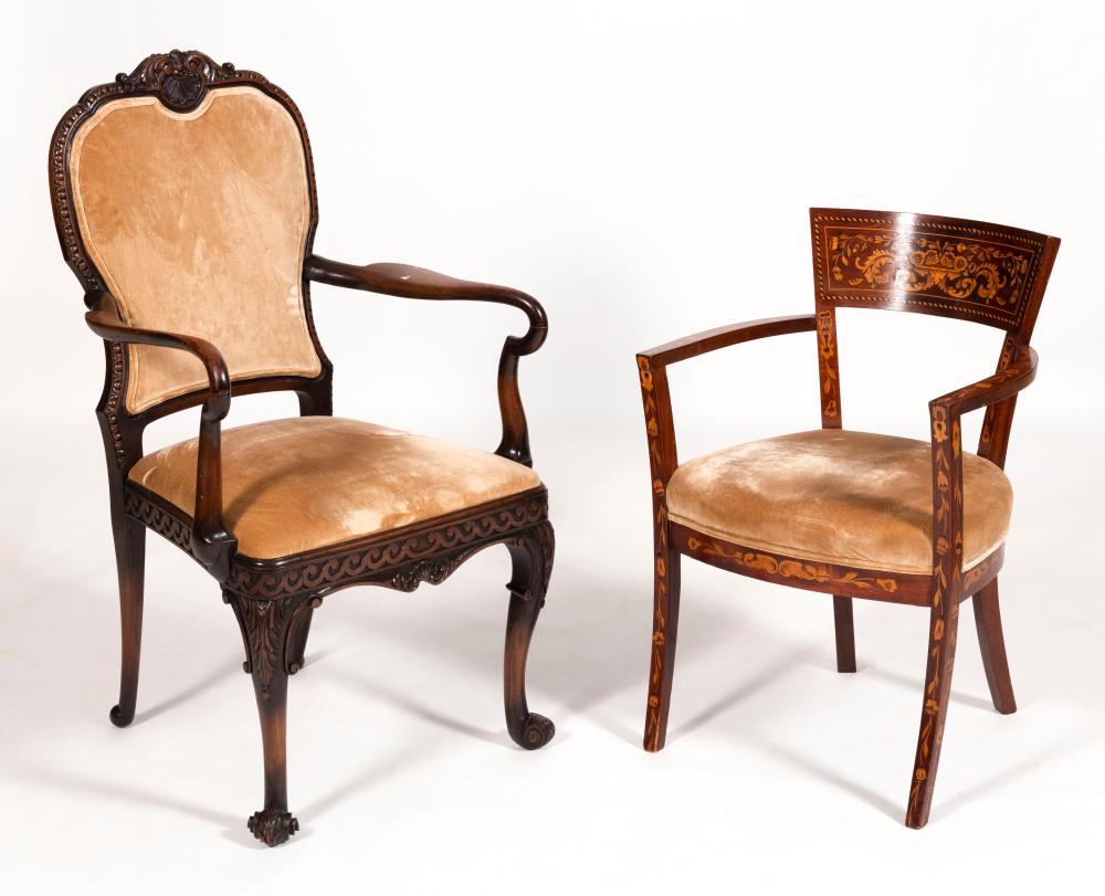TWO CONTINENTAL ARMCHAIRS EARLY 34befd