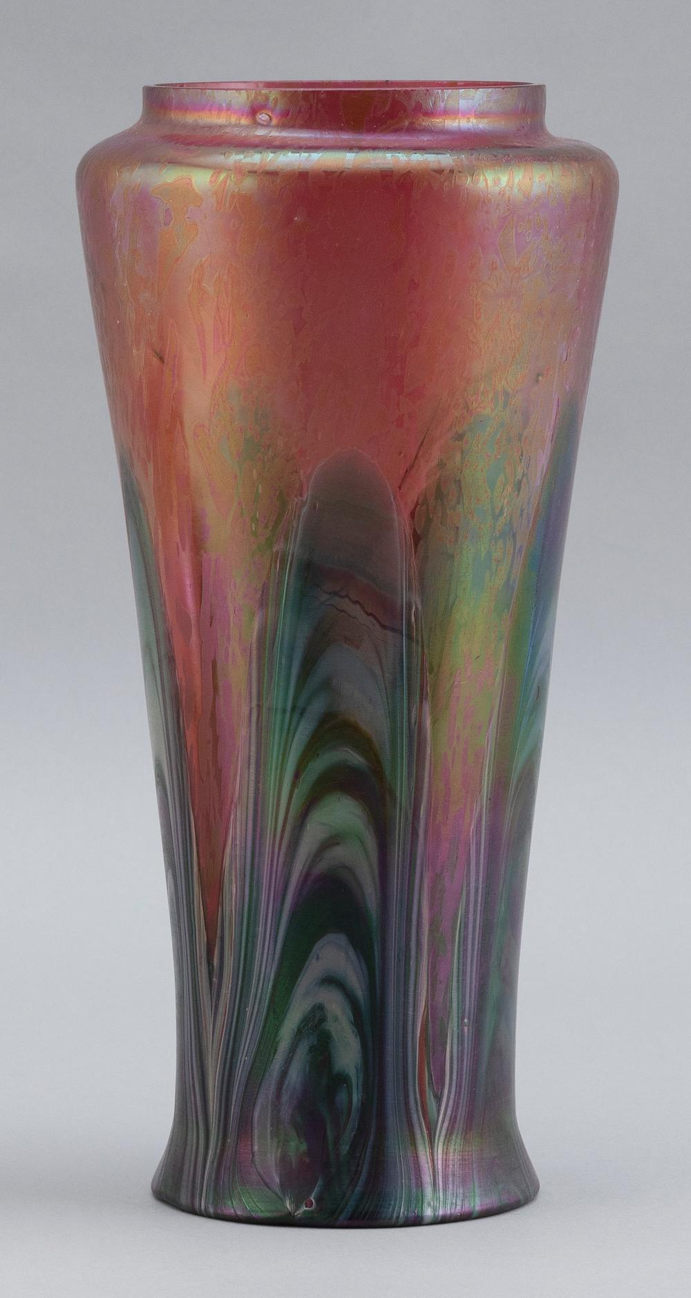 BOHEMIAN ART GLASS VASE ATTRIBUTED 34bf35