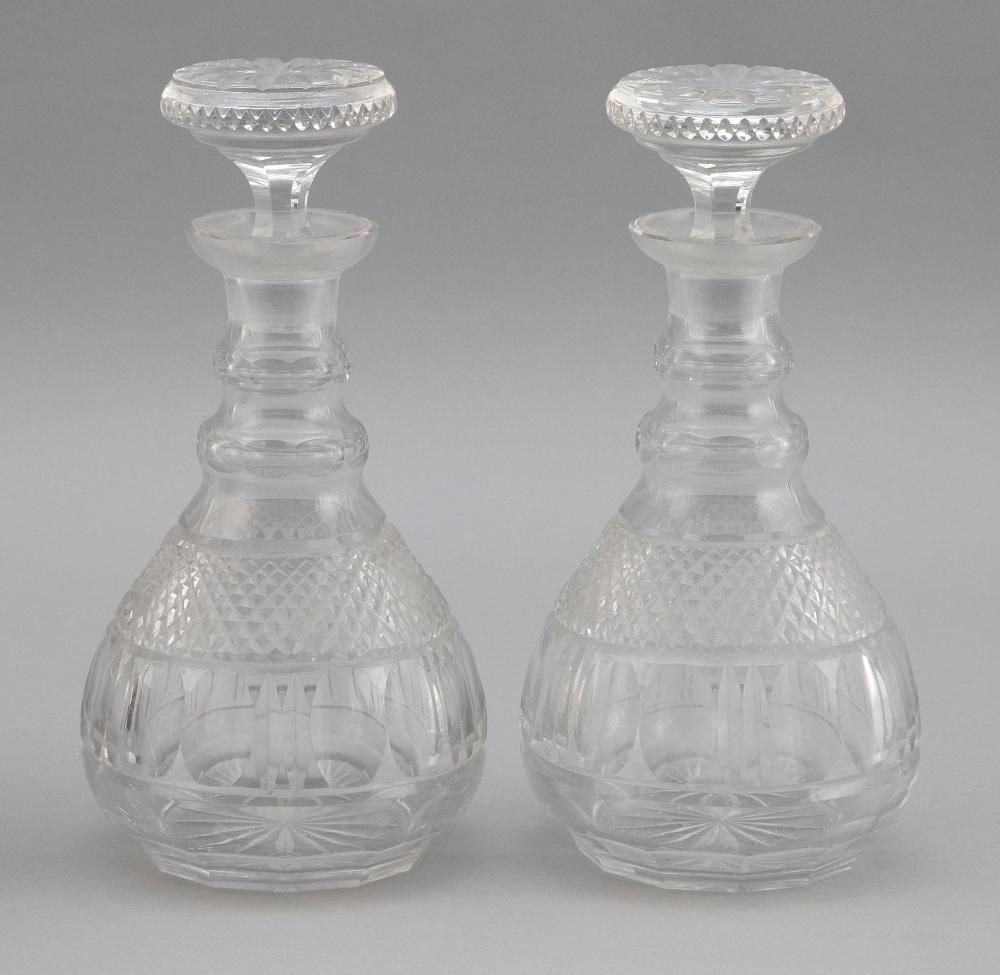 PAIR OF IRISH CUT CRYSTAL DECANTERS 34bf94