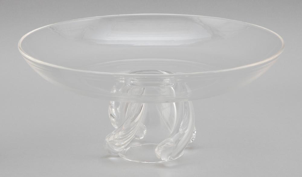 STEUBEN CRYSTAL PEDESTAL CENTERPIECE