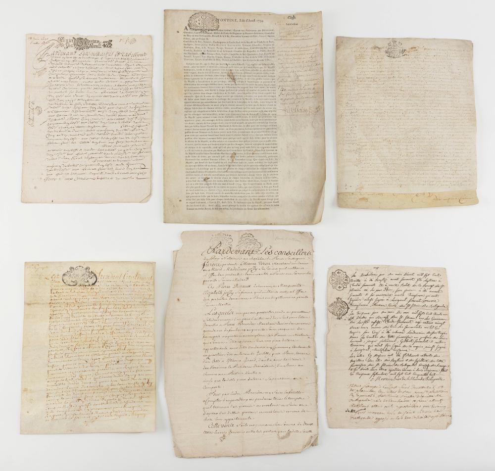 SIX FRENCH DOCUMENTS PERTAINING