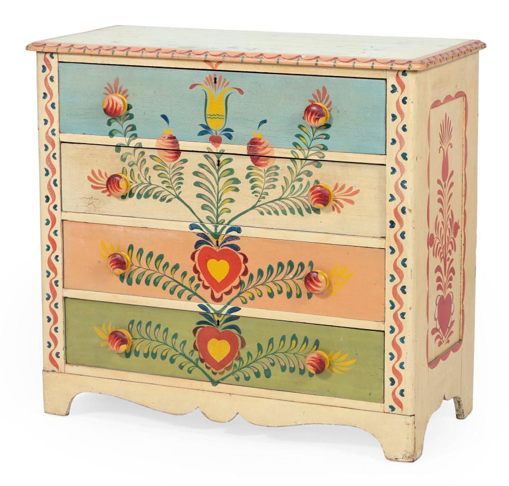PAINTED FOUR DRAWER CHEST FROM 34bfd8