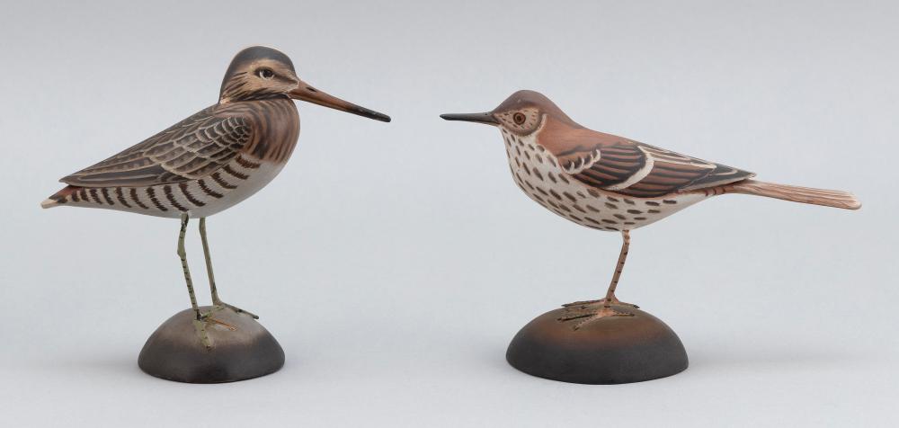 TWO JAMES LAPHAM BIRD CARVINGS DENNISPORT,