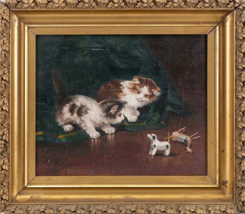 PAINTING OF KITTENS EARLY 20TH 34bffd