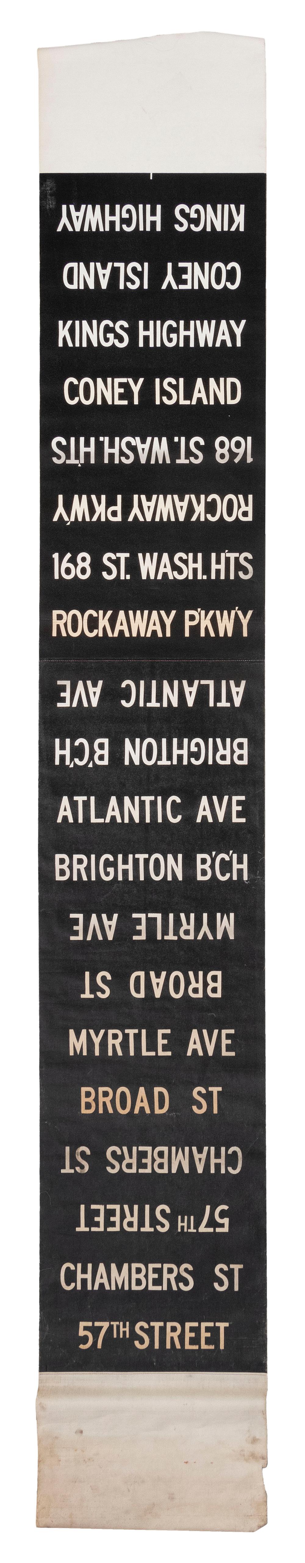 VINTAGE NEW YORK BUS SCROLL MID 20TH 34c01a