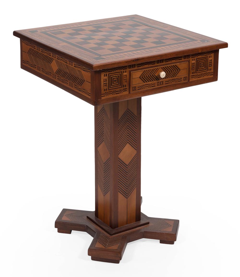 INLAID GAMES TABLE 20TH CENTURY
