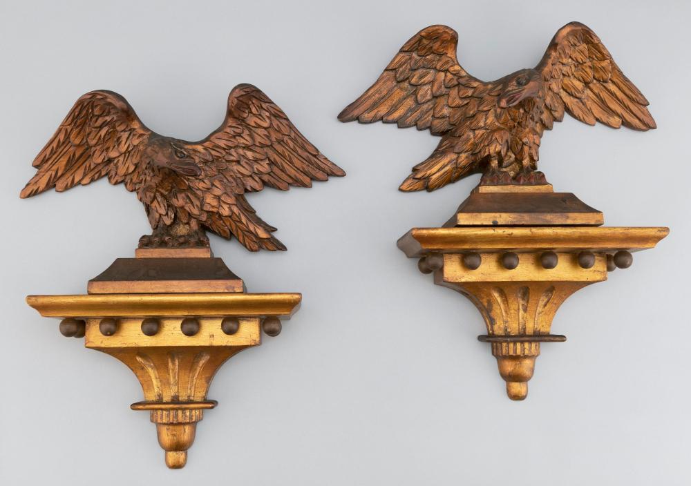 PAIR OF CARVED AND GILT WOODEN