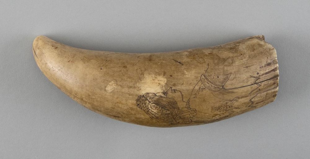 SCRIMSHAW WHALE'S TOOTH WITH PORTRAIT