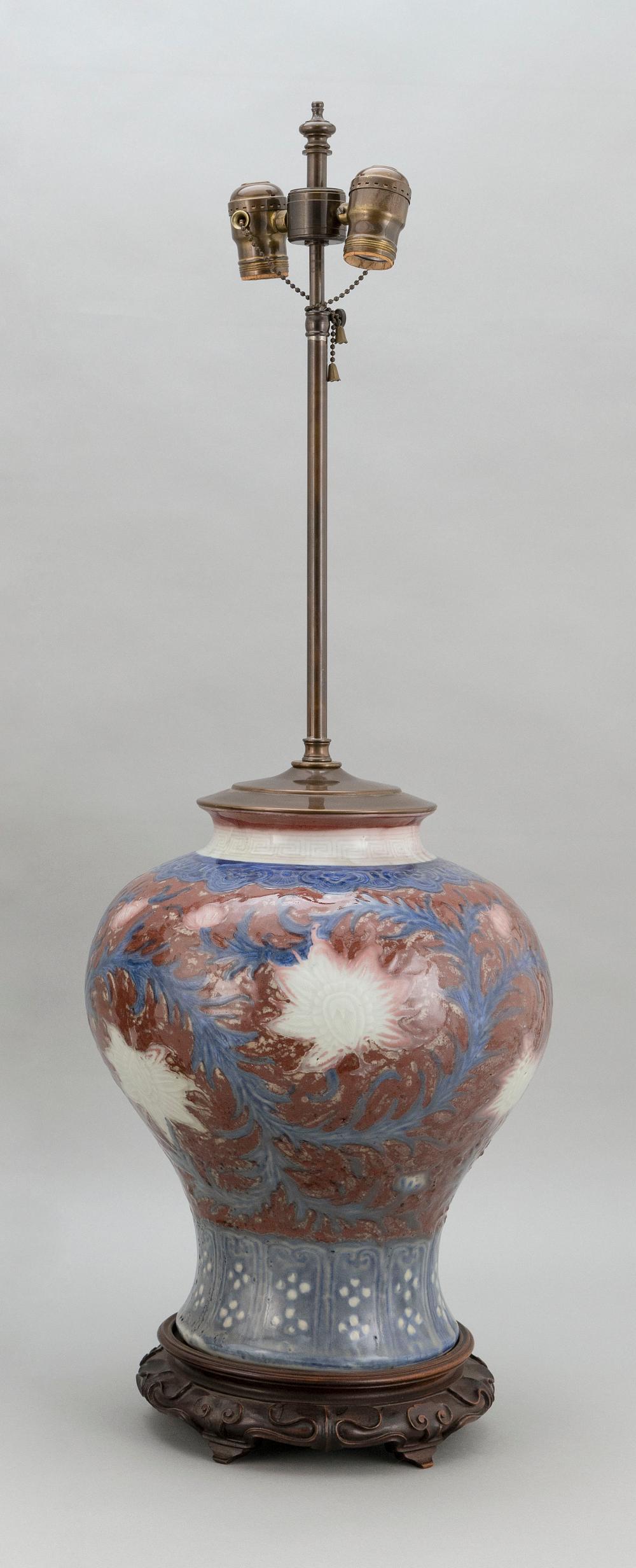 CHINESE BLUE, RED AND WHITE PORCELAIN