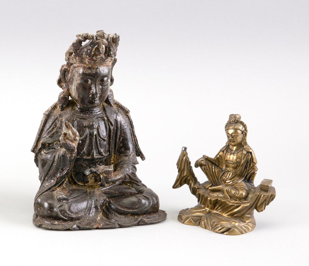 TWO CHINESE METAL DEITY FIGURES 34c0f8