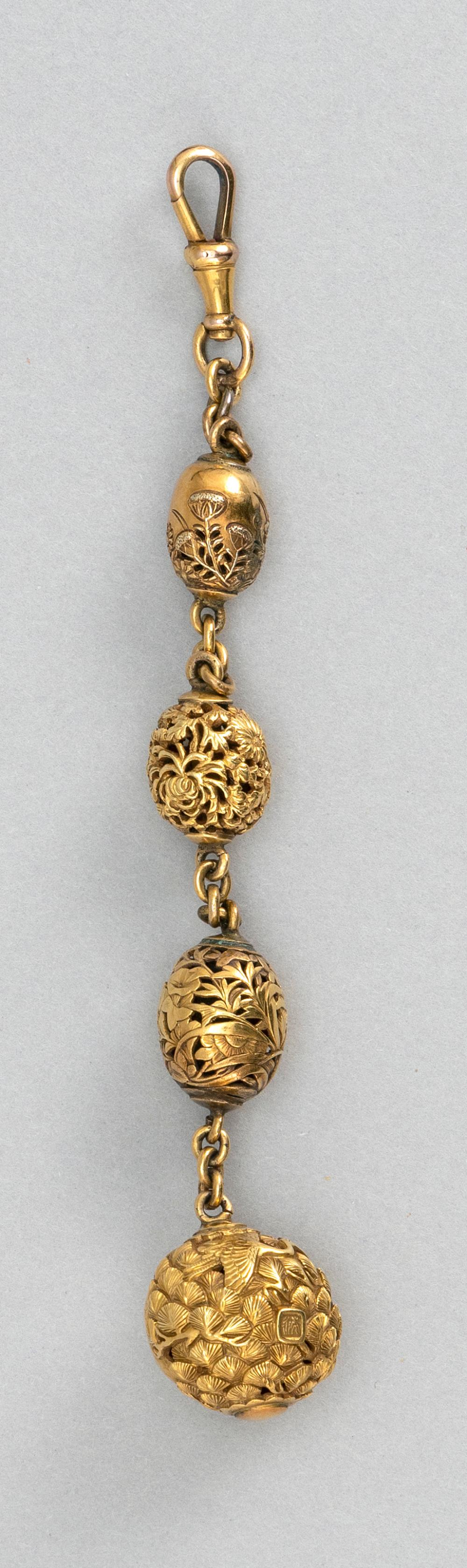 WATCH FOB MADE OF FOUR JAPANESE 34c104
