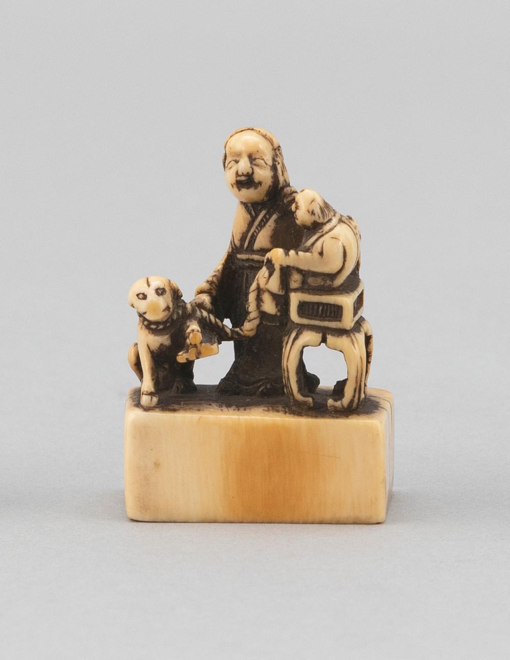 JAPANESE IVORY NETSUKE SEAL 19TH 34c106