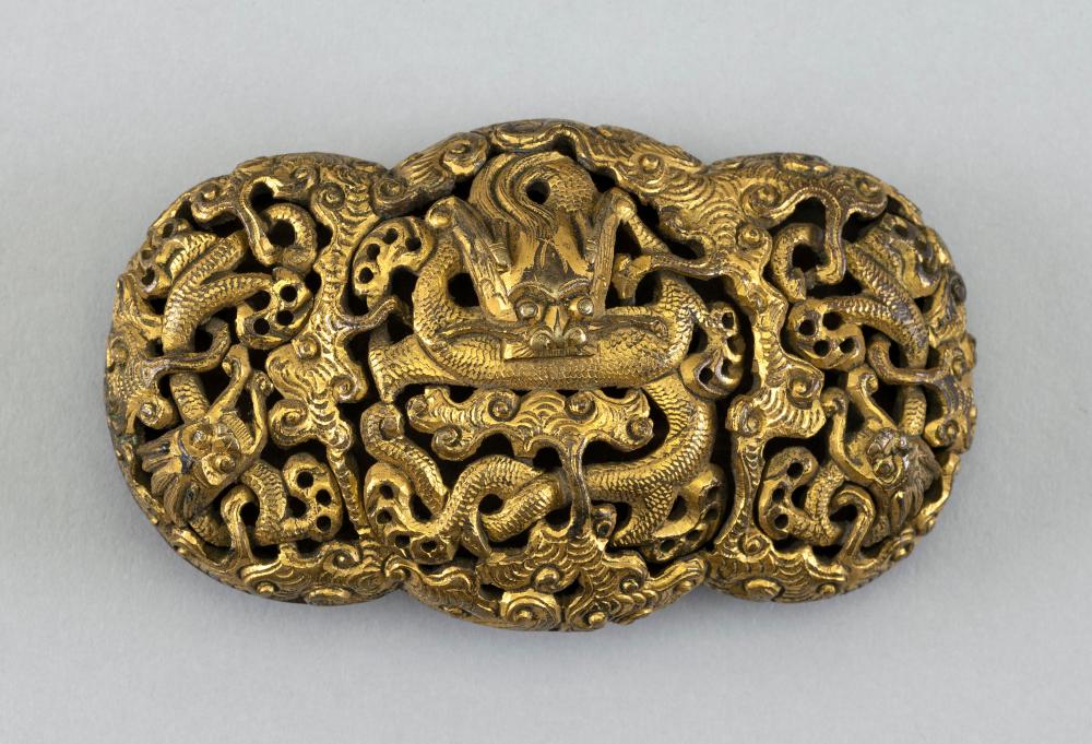 CHINESE GILT BRONZE BELT BUCKLE