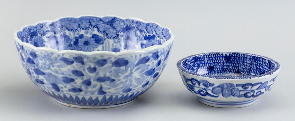 TWO JAPANESE BLUE AND WHITE PORCELAIN